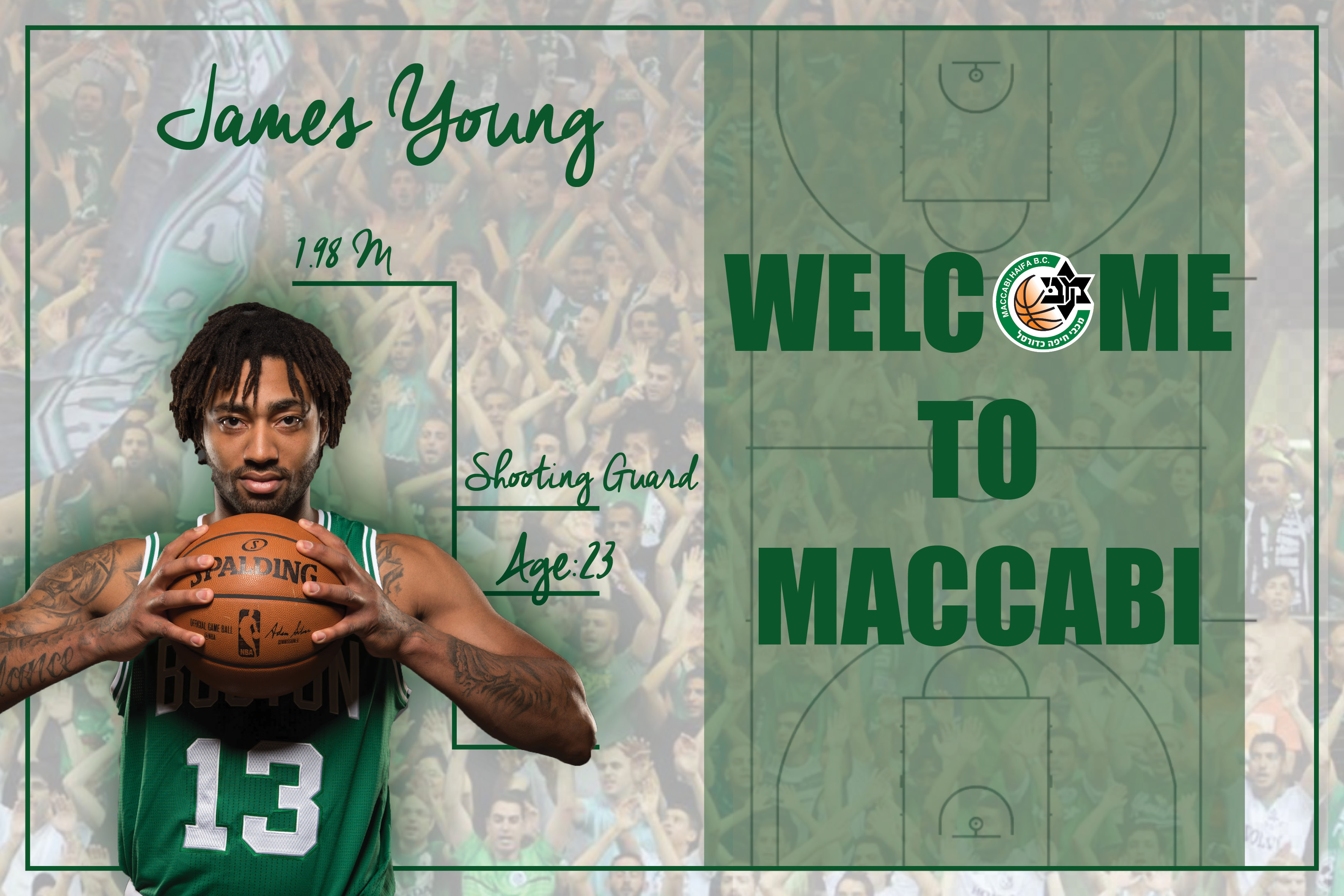 הירוקים מתחזקים: ג'יימס יאנג חתם בחיפה