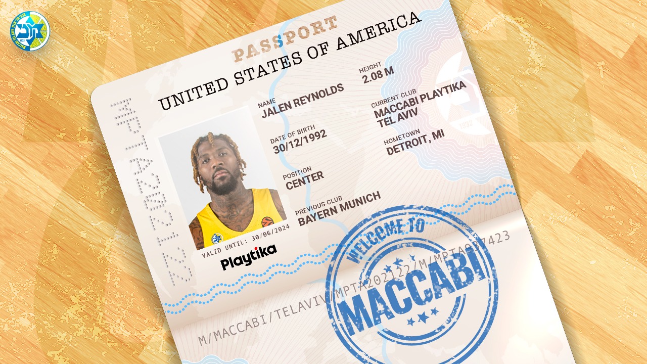 רכש ראשון: ג'יילן ריינולדס חוזר למכבי ת"א