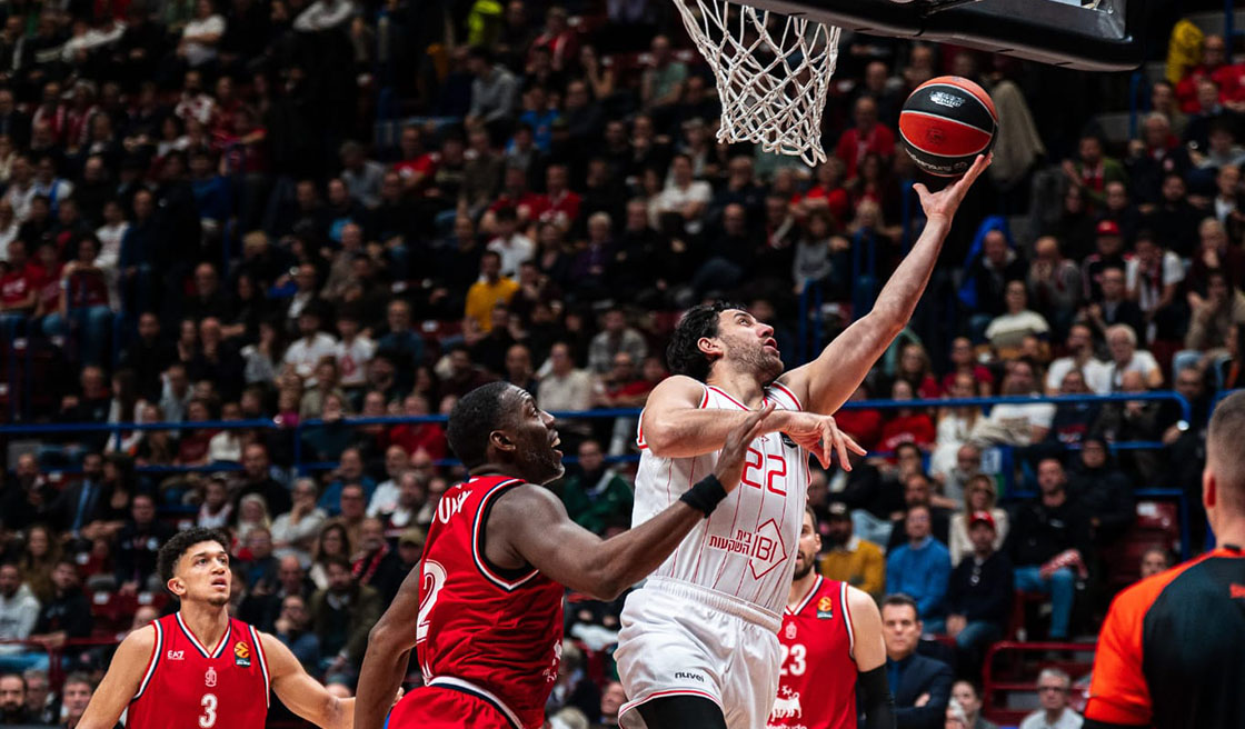 יורוליג: ניצחון מרשים לאדומים באיטליה